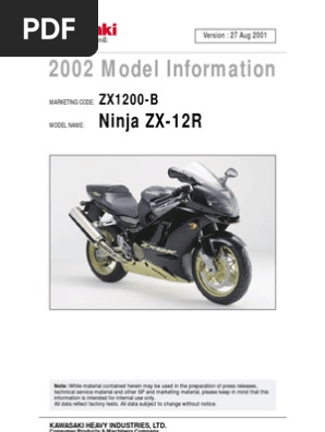 Kawasaki 2002-2006 Ninja ZX-12Rサービスマニュアル Kawasaki ZX12R Ninja 2000-2006 Workshop Service Repair Manual
