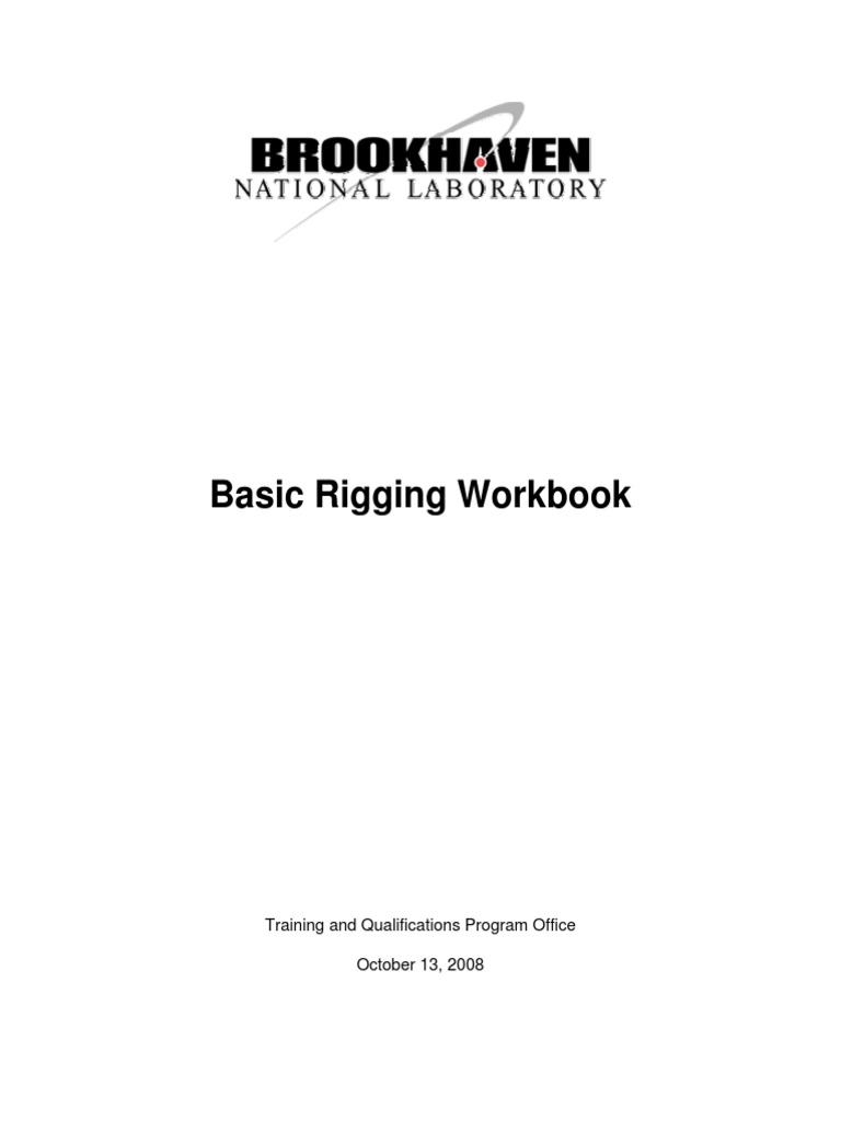 Basic Rigging Work Book | PDF | Elevator | Screw
