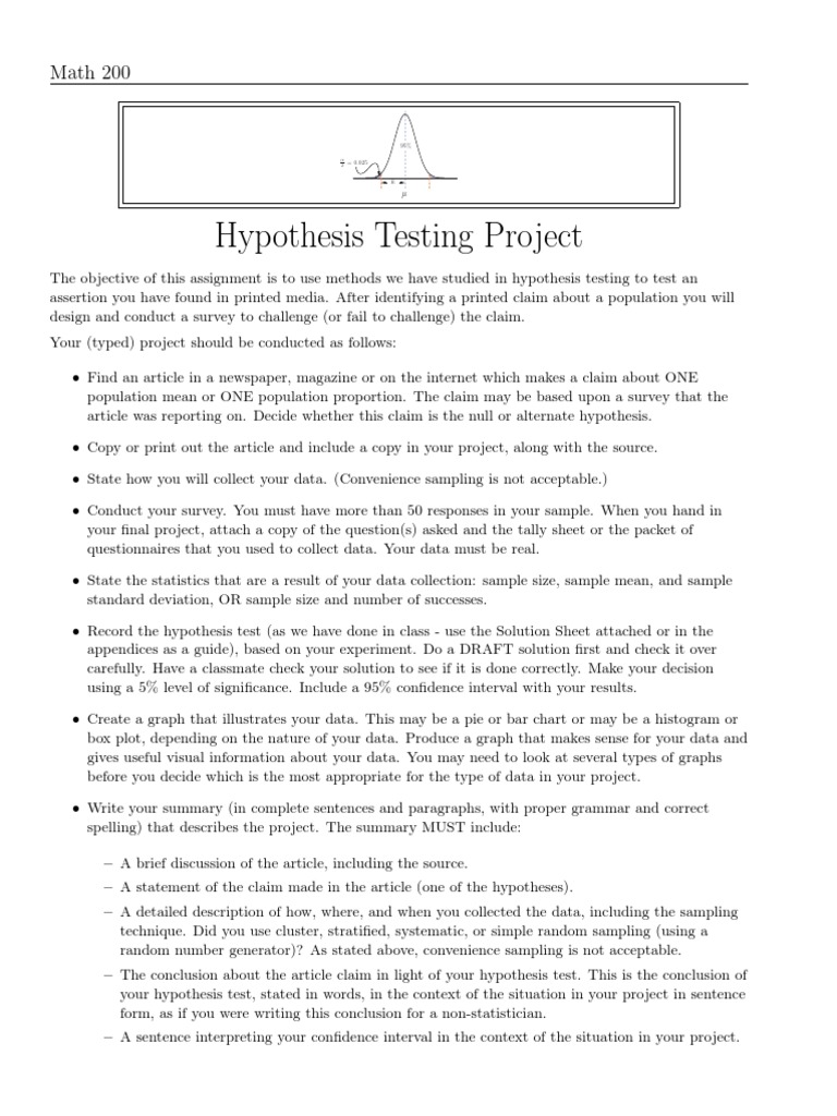 hypothesis testing report example