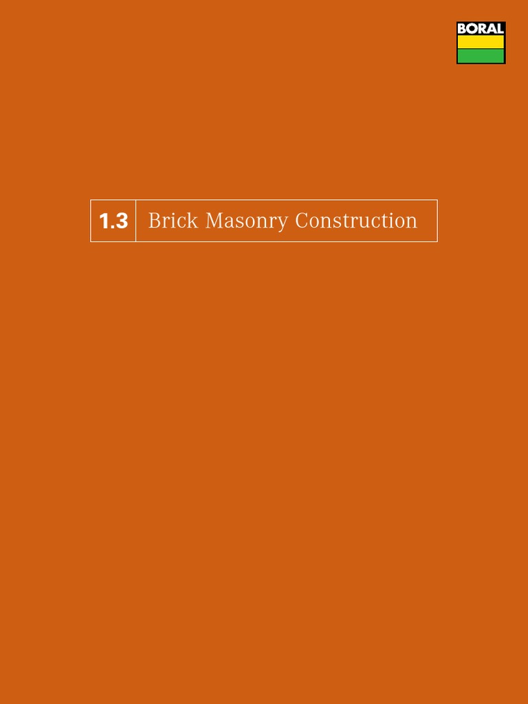 Brick Masonry Construction Guidelines | PDF | Brick | Mortar (Masonry)