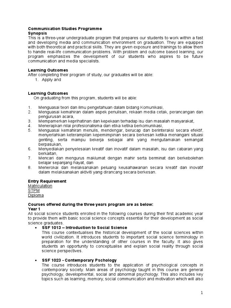 Social Science Course Outline Statistics Sociology