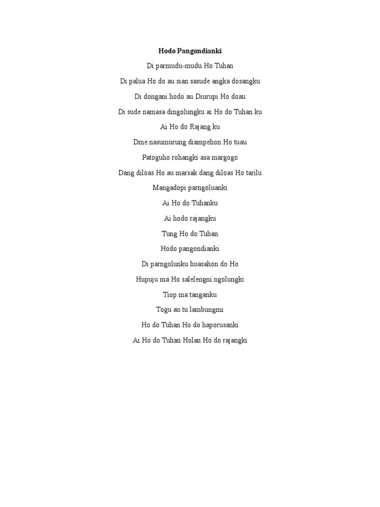 Kunci Gitar Ho Do Pangondianki