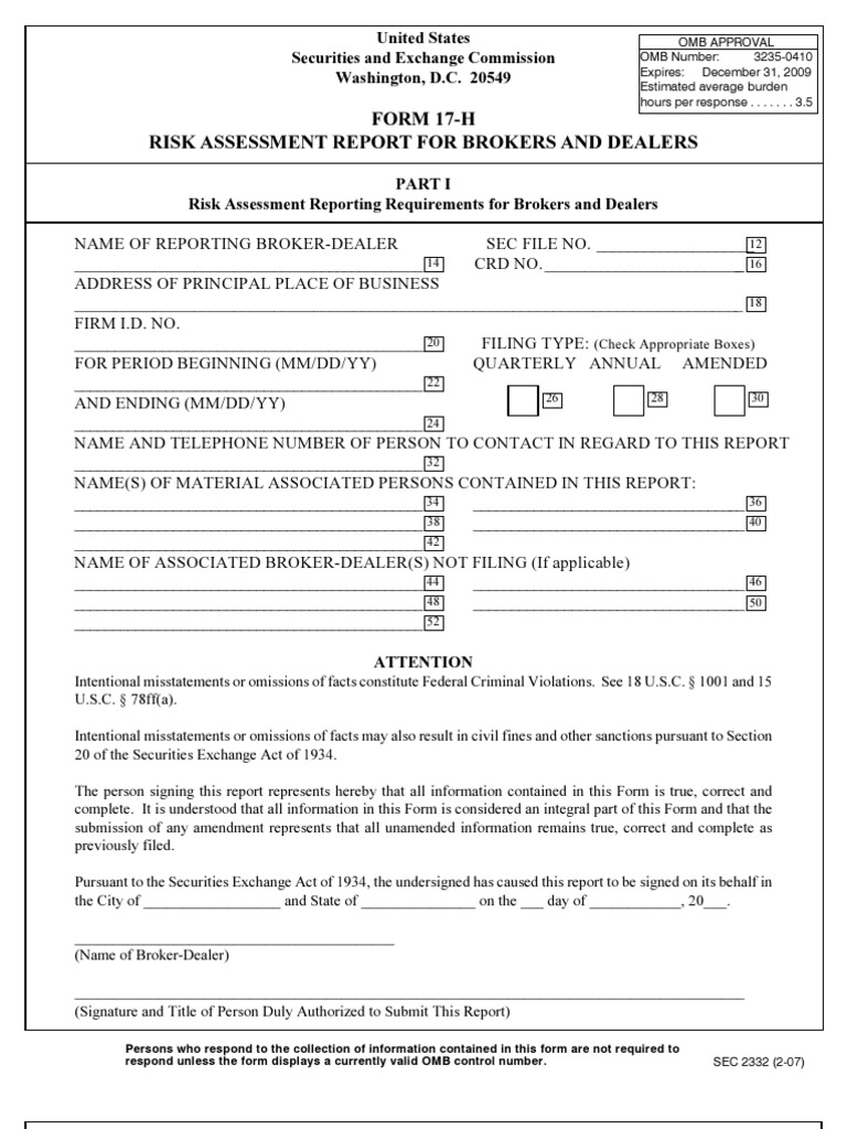 Securities and Exchange Commission (SEC) - Form17-H | PDF | Futures ...