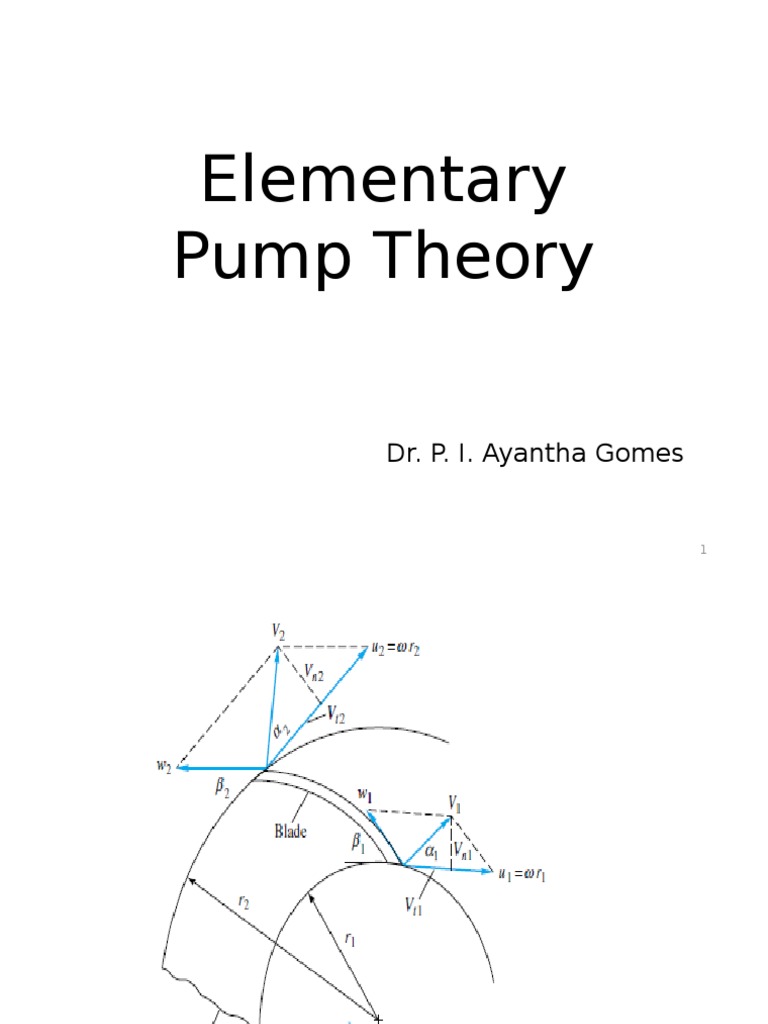 Elementary Pump Theory Velocity Physical Quantities