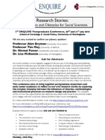 Research Stories:: Opportunities and Obstacles For Social Scientists