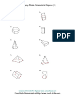 Worksheet Identifying 3 D Shapes