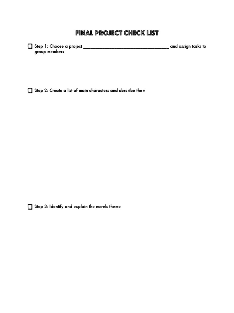 Final Project Checklist | PDF | Leisure | Sports