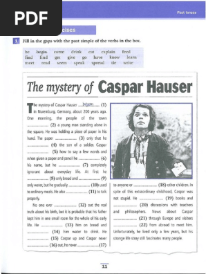 The Mystery Of Kaspar Hauser Grammar Exercises Exercisewalls