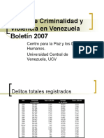Cifras de Criminalidad y Violencia en Venezuela 2007