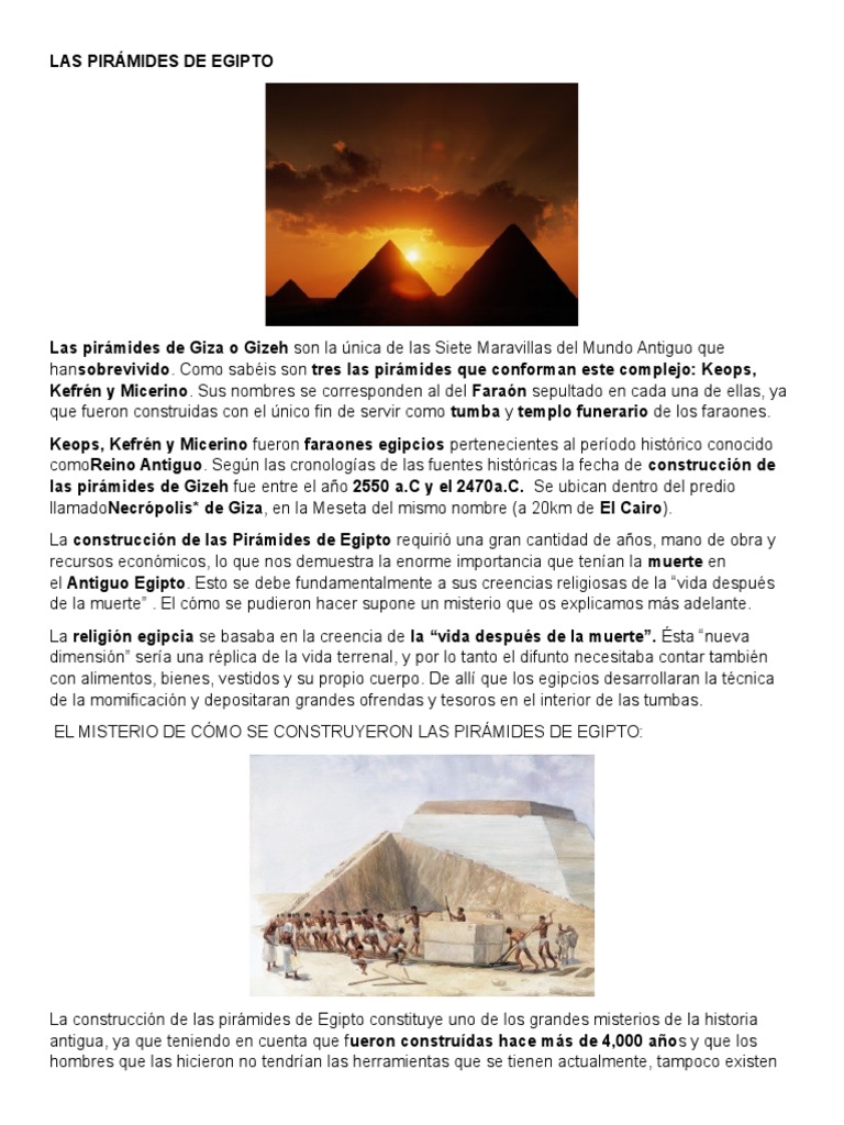 Las Pirámides de Egipto | PDF | Pirámides egipcias | Antiguo Egipto, image size:768x1024