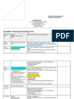 Expedition Planning Recording Form