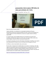 Autoridades Panameñas Interceptan 400 Kilos de Cocaína Procedentes de Cuba