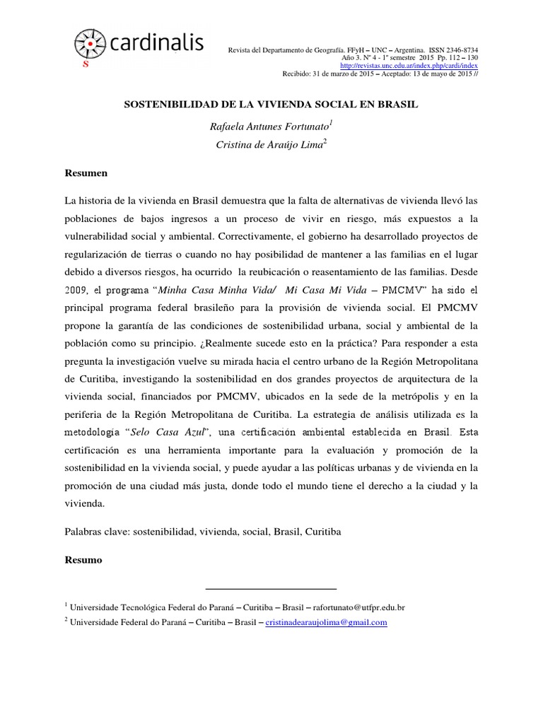 Sostenibilidad de Vivienda Social en Brasil | PDF | Chabolas ...