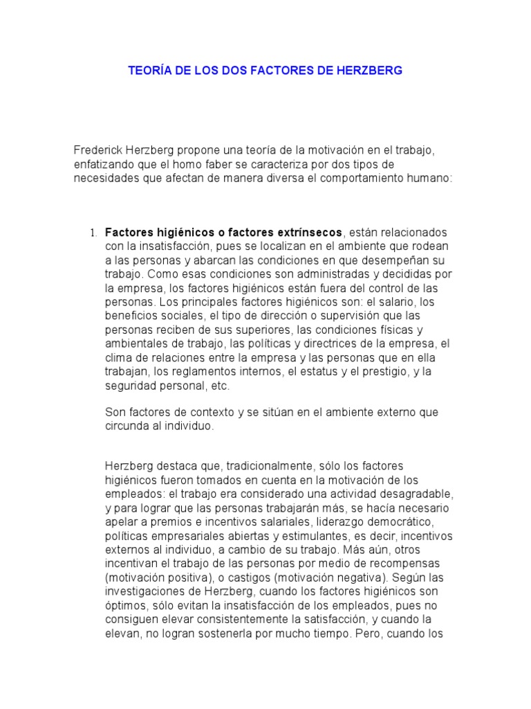 TEORÍA DE LOS DOS FACTORES DE HERZBERG.docx Motivación