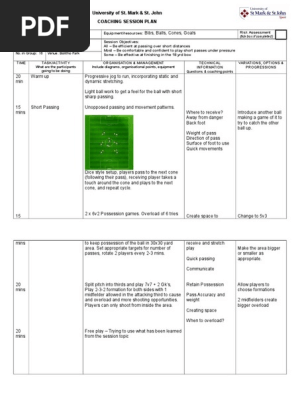 session plan for parkway