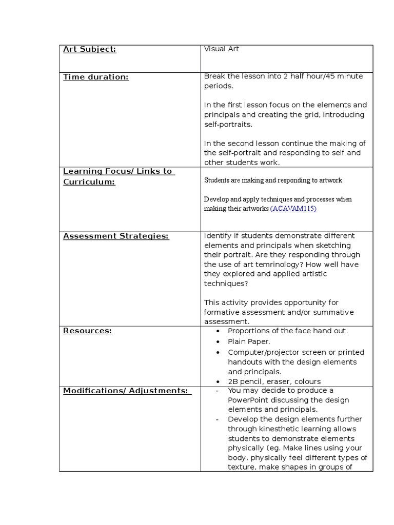 Teacher Notes Resource 1 | PDF | Art