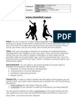 Fantasy Basketball League: ED 3604 - Evaluation of Student Learning Unit Assessment Plan - Demers