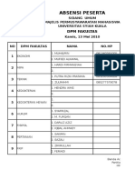 Absensi Peserta Hari Pertama