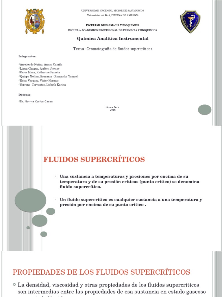 Cromatografia de Fluidos Supercriticos Q.a. Inst. Fluido