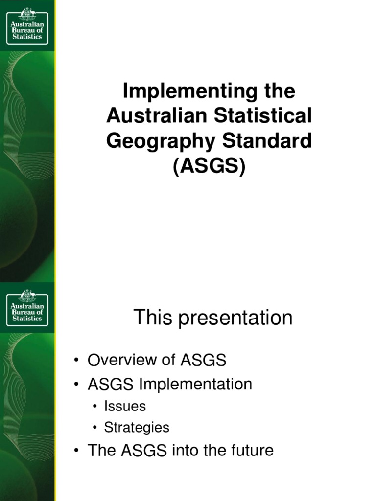 Australian Statistical Geography Standard Overview | PDF | Census | Science