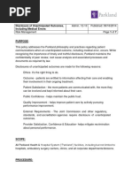 Parkland current disclosure policy