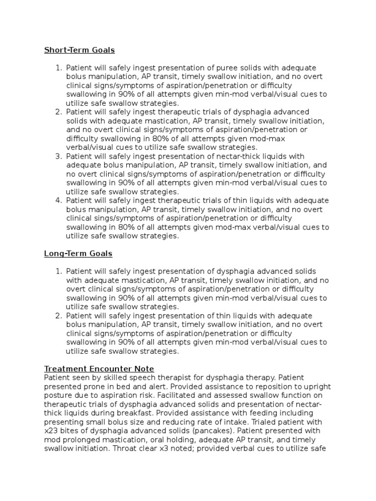 dysphagia clinic goals Health Sciences Wellness