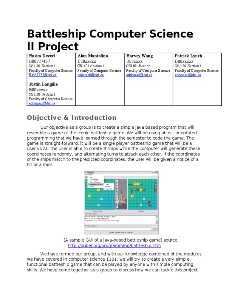 Java Battleship Game Project | PDF | Games & Activities