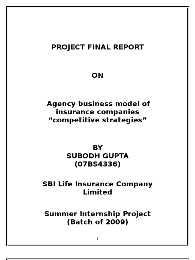 Competitive Strategies in Insurance Agencies | PDF | Insurance | Life ...