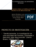 Esquema para La Formulación de Proyecto de Investigación.