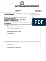 MST Formal Lesson Observations Feedback 2016 1