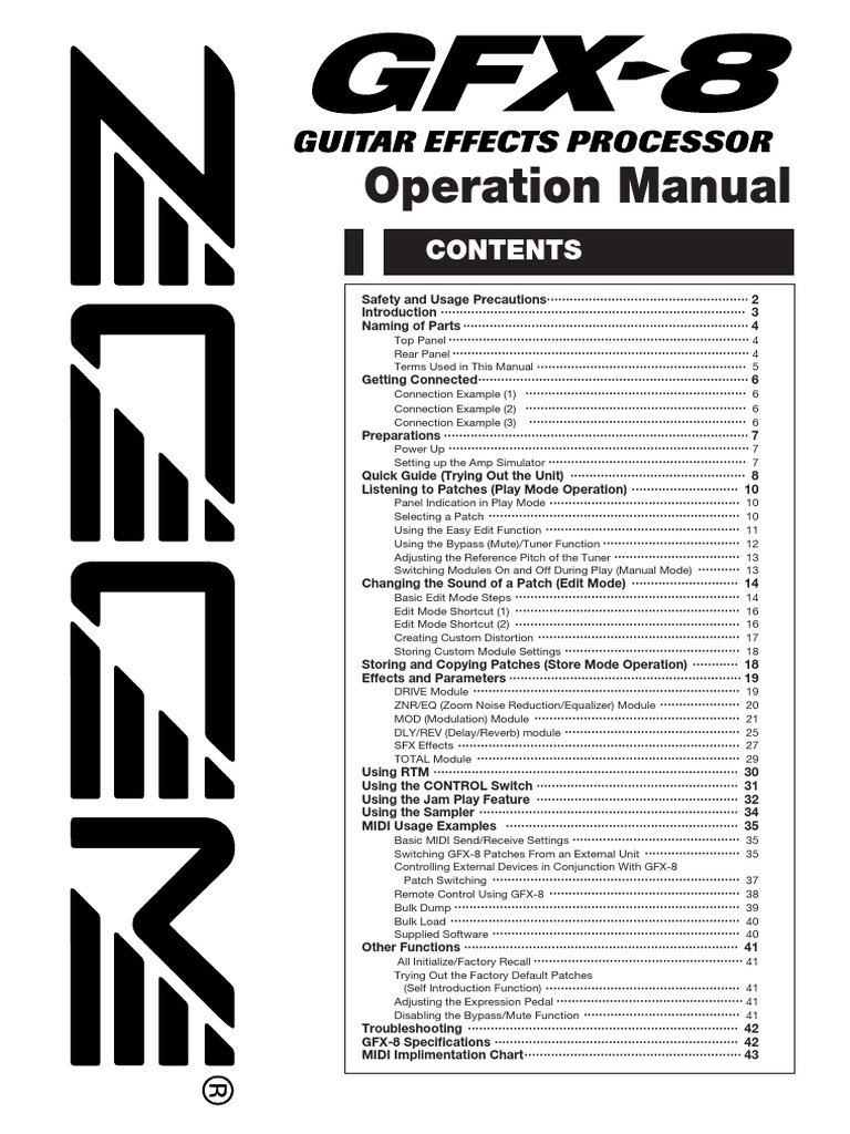 GFX8 Zoom Manual | PDF | Synthesizer | Amplifier