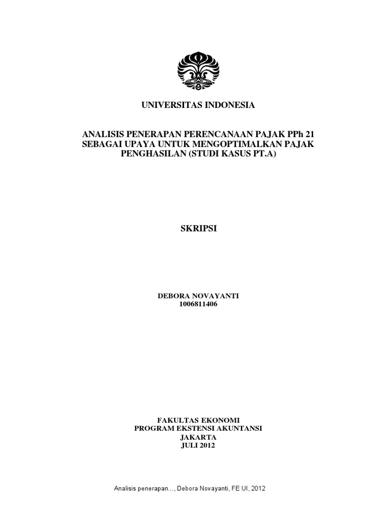 Analisis Perencanaan Pajak Penghasilan Pasal 21 Metode Gross Up