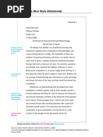 Argument paper mla style hammond