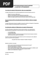 Aide Méthodologique Pour Élaborer rapport d'étonnement