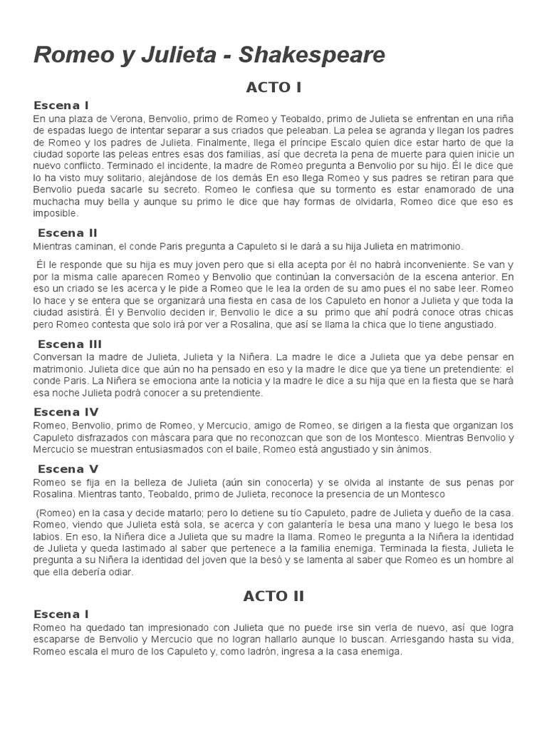 Romeo y Julieta William Shakespeare Romeo y Julieta