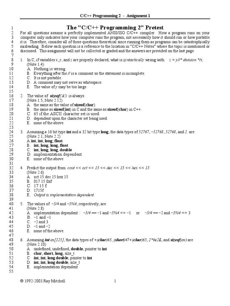 C2 Assignment 1A | PDF | C (Programming Language) | Pointer (Computer ...