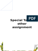 Special Tasks/ Other Assignment