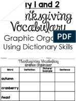 Thanksgiving Vocabulary Words