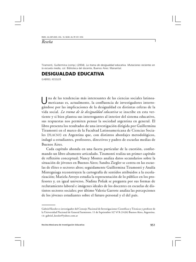 Desigualdad y Fragmentación Educativa | PDF | Desigualdad social ...