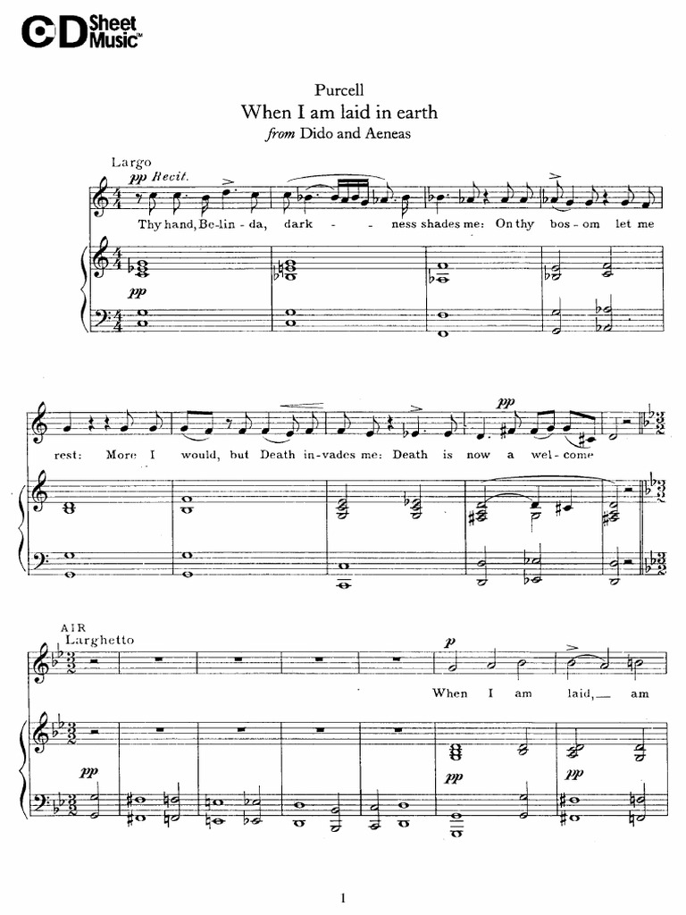 When I Am Laid In Earth Purcell