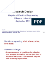 Research Design: Magister of Electrical Engineering Udayana University September 2011