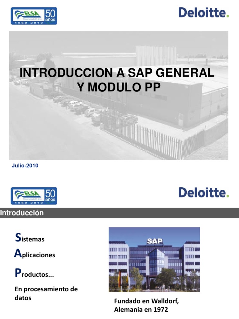 Introduccion A SAP - PP | PDF | Sap Se | Presupuesto