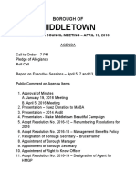 Agenda For April 19 2016 Middletown Borough Council Meeting