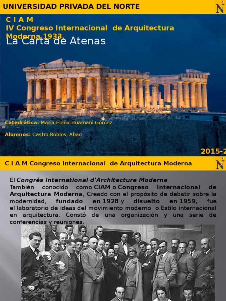 CIAM y Carta de Atenas  Arquitecto  Diseño arquitectonico