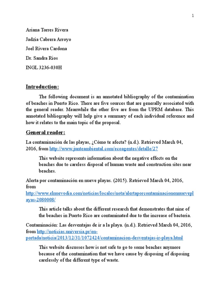 Annotated bibliography ocean pollution picture