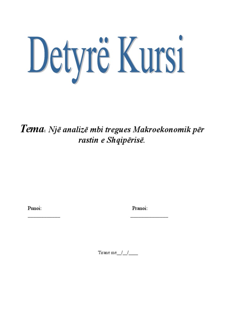 Detyre  Kursi  Ne Ekonometri Me SPSS  Detyre  Kursi  Ne Ekonometri Me SPSS