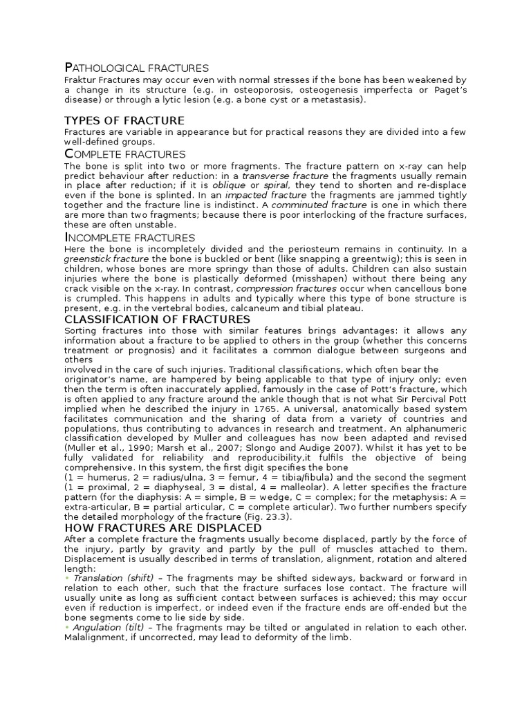 Pathological Fractures | PDF | Bone | Inflammation
