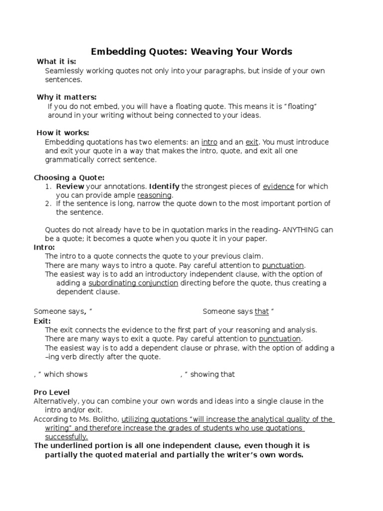 Sat Embedding Quotes | PDF | Clause | Sentence (Linguistics), image size:768x1024