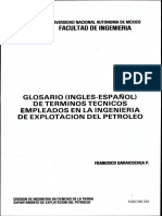 Glosario Inglés Esañol de Terminos Tecnicos Empleados en La Ingenieria de Explotacion Del Petroleo