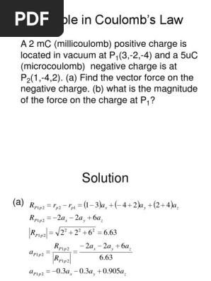 Example In Electrostatics Electric Field Physical Quantities